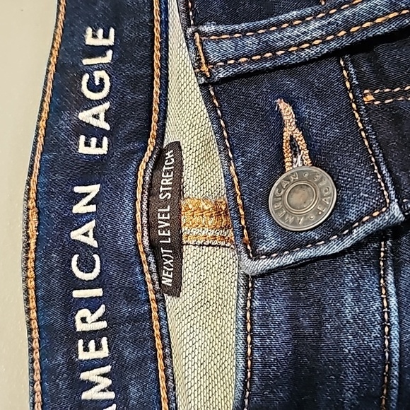 American Eagle next level stretch size 4 dark wash super high rise jeggings - Picture 6 of 8